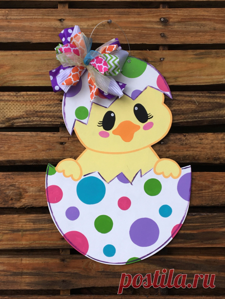 Chick Door Hanger Easter Door Hanger Door Hanger Egg Door
