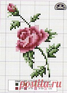 Схема розы для вышивки крестиком бисером