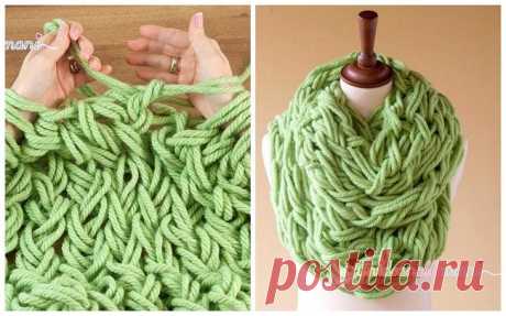 Вязание на руках без спиц: шарф. Мастер-класс