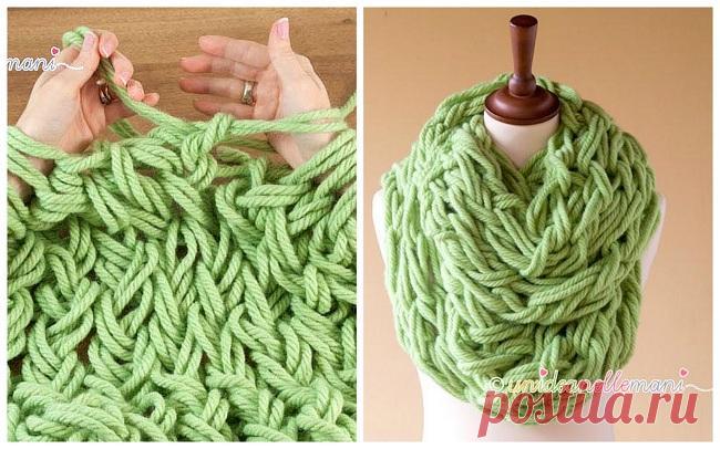 Вязание на руках без спиц: шарф. Мастер-класс