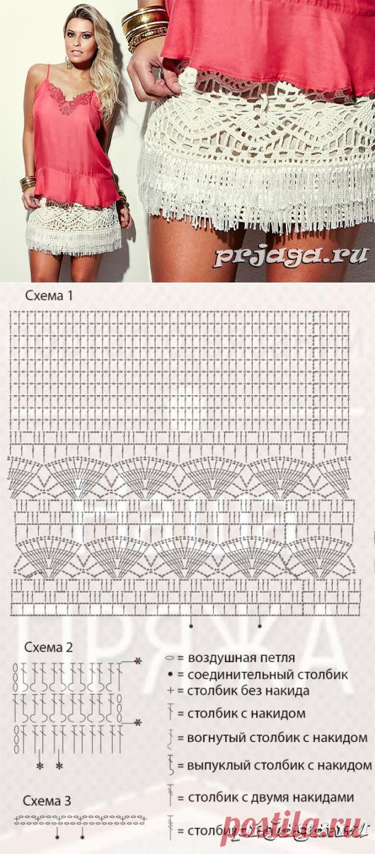 Юбка с бахромой крючком