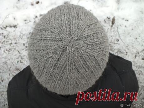 Вяжем шапку с двойным полотном. Мастер-класс