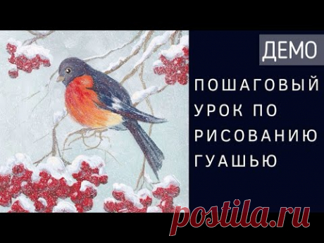 Рисуем снегиря гуашью