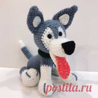 Хаски амигуруми. Схемы и описания для вязания игрушек крючком! Бесплатный мастер-класс от Елены @ruki_cryuki по вязанию собачки породы Хаски. Высота вязаной крючком игрушки примерно 19 см вместе с ушками. Для изго…