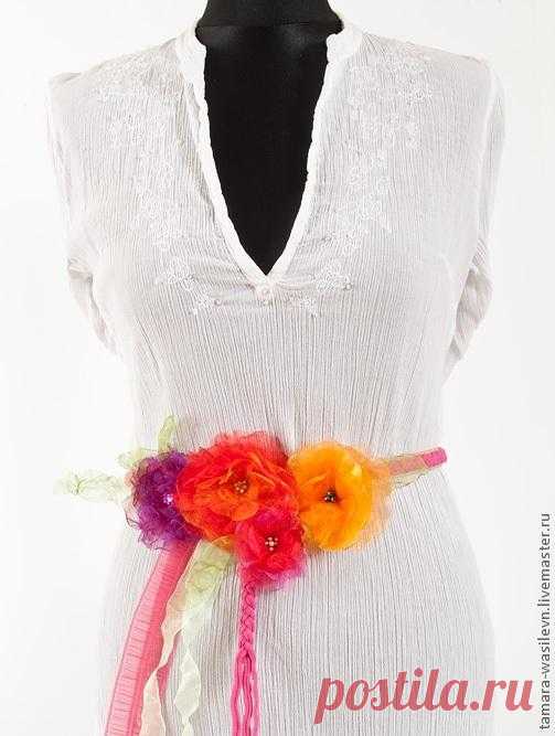 Цветы-украшения их органзы