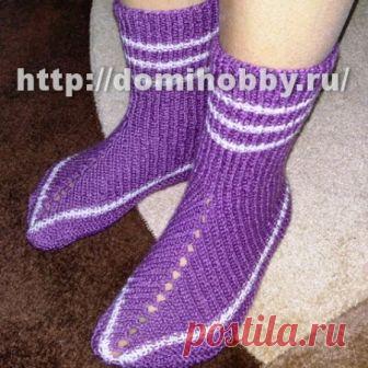 Носки на двух спицах