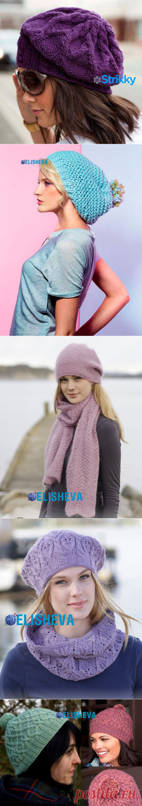 20 самых популярных женских шапочек вязаных спицами в 2015 году