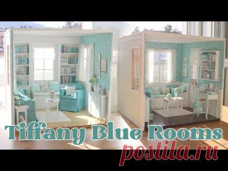TIFFANY BLUE COTTAGES 1/6 scale handmade miniature dollhouse by Nerea Pozo (cake shop patisserie)