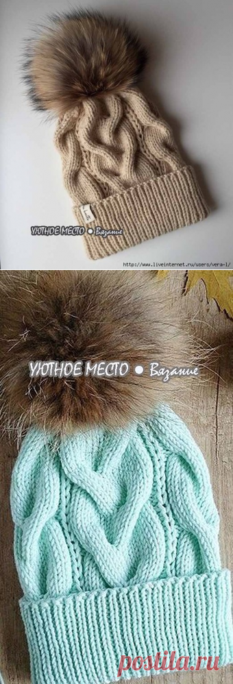 Шапка с красивым узором-схема