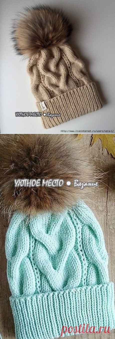 Шапка с красивым узором-схема