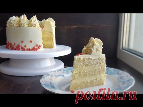 Торт &quot;БЕЛЫЙ БАРХАТ&quot;💟ВЗБИТЫЙ ГАНАШ на белом шоколаде💟White velvet cake