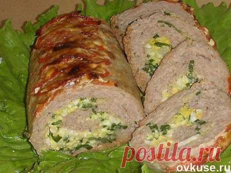 Мясной рулет с зеленым луком и яйцами. - Простые рецепты Овкусе.ру