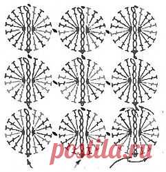 Японские кружочки. Узоры крючком. без отрыва нити