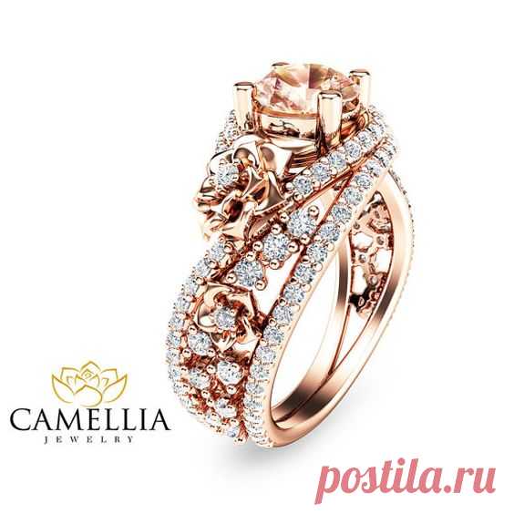 There is nothing like a gorgeous rose gold morganite engagement ring to set her heart aflutter. Designed in striking detail, the ring features a twisted unique motif with a variety of side accent…