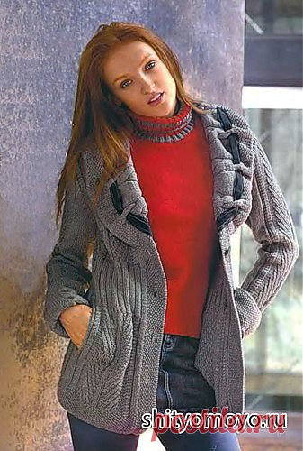 Вязание спицами: бесплатные модели и схемы вязания - серый жакет/Пуловеры. Жакеты. Джемперы. Кофточки. Блузки. Свитера/Вязание/Статьи / Шитье, вязание, рукоделие, бисероплетение