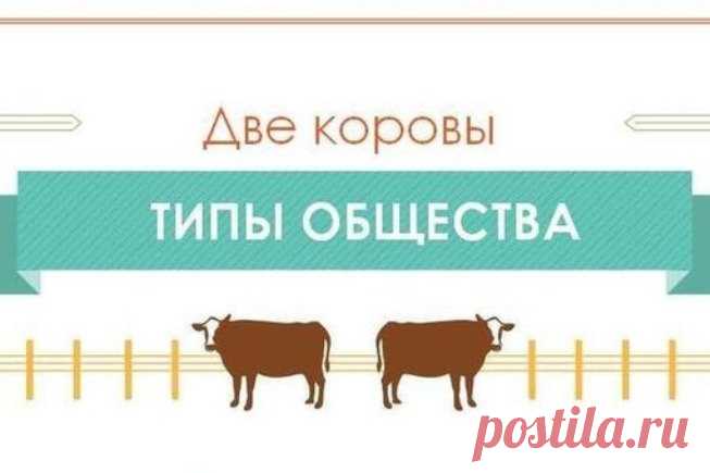 Политические режимы на примере коров
Феодализм:

У Вас есть две коровы. Ваш хозяин забирает часть молока.

Социализм:

У вас есть 2 коровы. Одну вы отдаете соседу.

Коммунизм:
