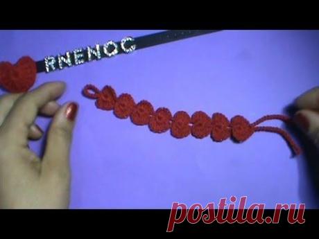 COMO TEJER PULSERA DE CORAZONES, NUEVA PUNTADA GANCHILLO CROCHET