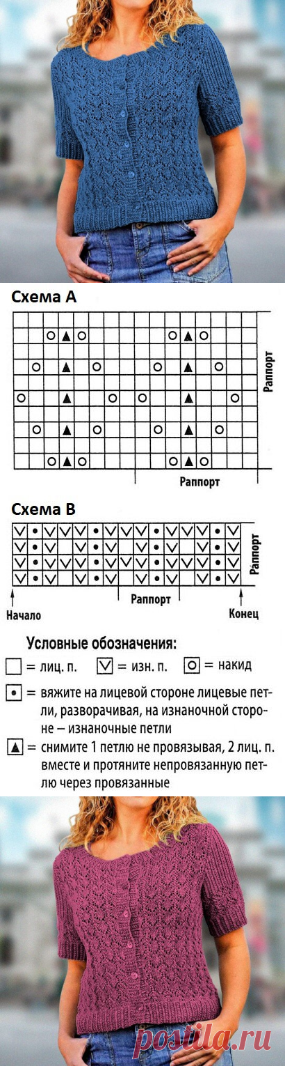 Красивый летний жакет, связанный спицами ажурным узором | Идеи рукоделия | Яндекс Дзен