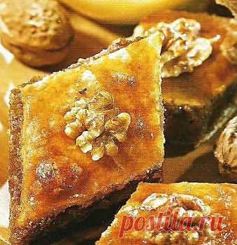 Медовая пахлава. Пахлава с медом и орехами