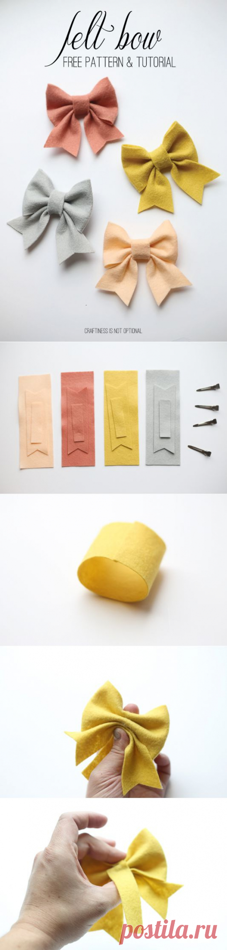felt bow free pattern and tutorial