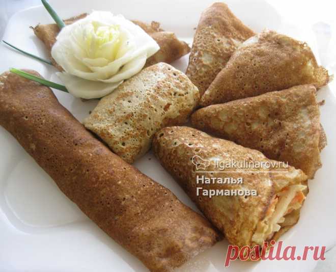 Блины овсяные рецепт пошаговый от Лиги Кулинаров, рецепт овсяных блинов с