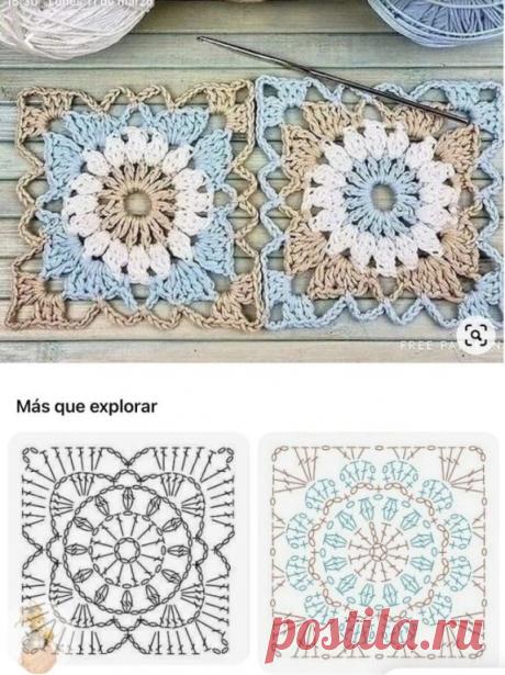 Квaдрaтныe мотивы. Вязaние кpючком...