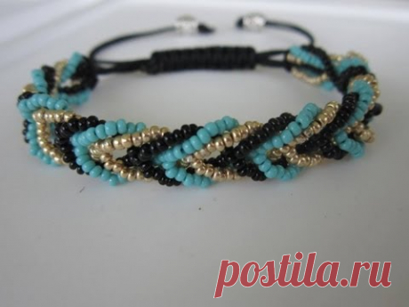 Shamballa Bracelet with 3 colors Seed Bead  . Шамбала Браслет  из Бисера.