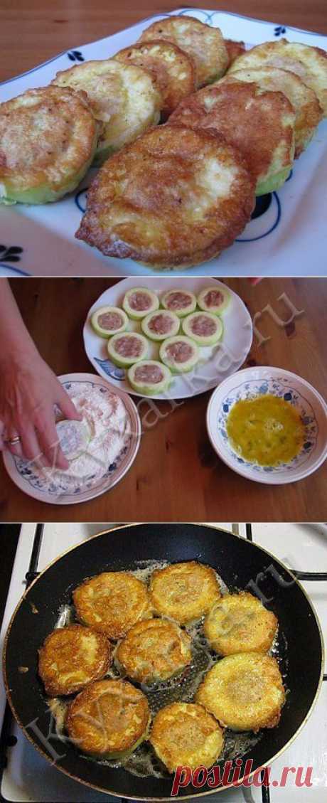 Кабачки с мясом в кляре..