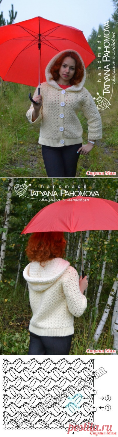 Укороченный жакет с капюшоном. - Вязание - Страна Мам