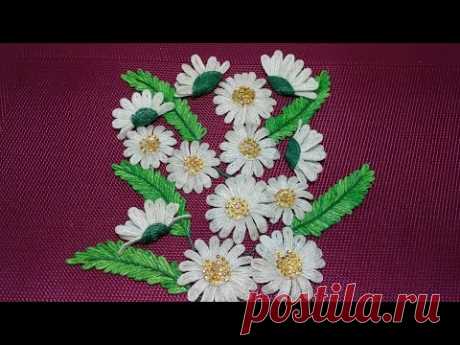Делаю цветы ромашки из джута.
