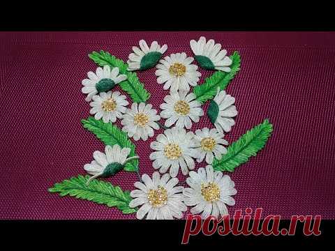 Делаю цветы ромашки из джута.