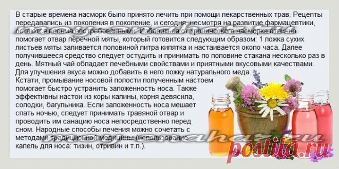 Народные средства от насморка и заложенности носа