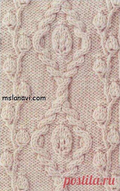 Рельефный узор спицами №16 | Вяжем с Ланой