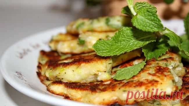Арабские оладьи из цукини с мятой.Ливанская кухня.