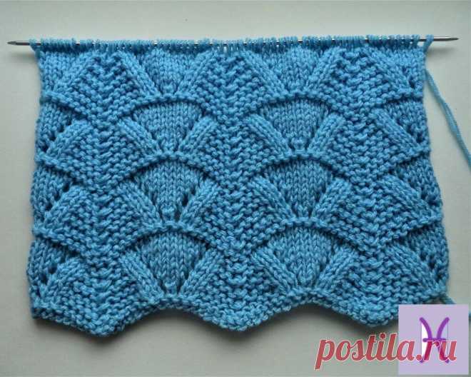 Шикарный ажурный узор спицами для каймы описание схема | Ручная работа | Дзен