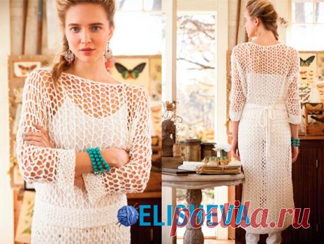 Версия для печати &gt; Оригинальная туника сетка от Hannah Wallace вязаная спицами