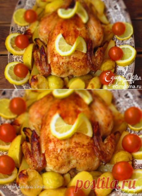 Курица, фаршированная лимонами