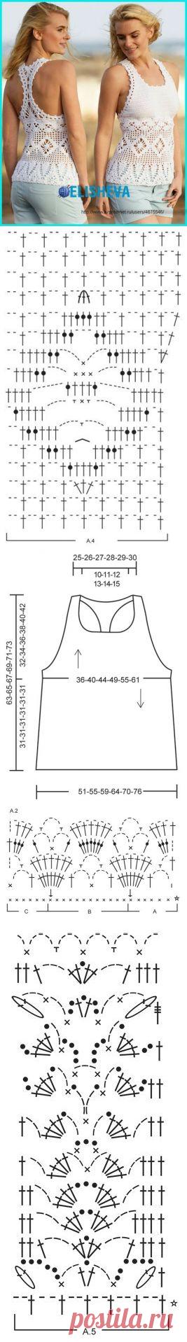 Летняя маечка с ажурной спинкой - 4 Июня 2015 - Рукоделие своими руками - Информационный портал "Магия Творчества"