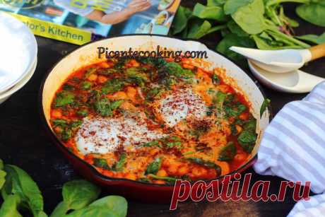 Яйця з нутом та шпинатом | Picantecooking