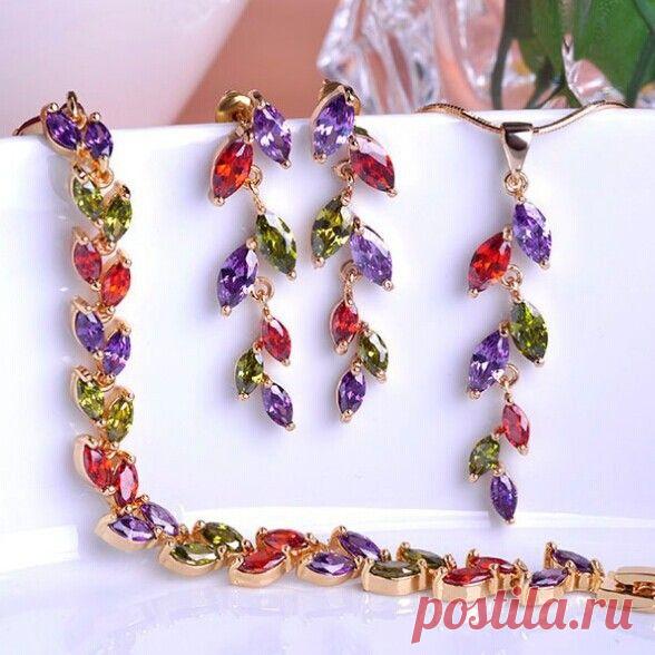 Бутик модный мона лиза ожерелье женщины цвета смешивания CZ ювелирные изделия с бриллиантами комплект благородный женщина Joias медь колье браслет Brinco комплект купить на AliExpress