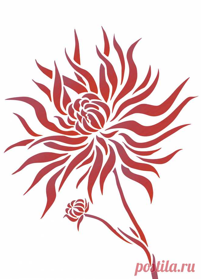 Chrysanthemum Flower Stencil 2 - Henny Donovan Motif Large scale flower wall stencil
1 sheet stencil
Chrysanthemum Stencil 2 - an extra large single Chrysanthemum flower stencil for impressive wall art creations and fabric decoration.
Use this up-scaled design to create stunning wall features in bedrooms, hallways, living spaces, alcoves and stairways; or print fabrics to create unique bed linen, room dividing panels, full length curtains or simply as hanging art.  Stencil...