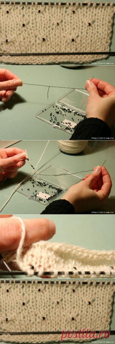 вязание бисером на спицах