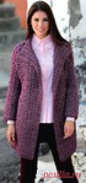 ТЕПЛЫЙ КАРДИГАН БЕЗ ЗАСТЕЖКИ. КРЮЧОК