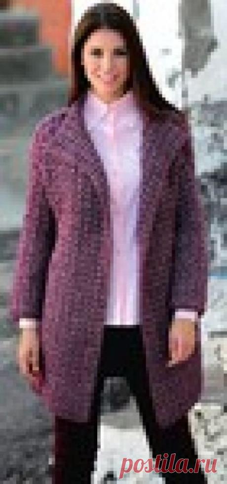 ТЕПЛЫЙ КАРДИГАН БЕЗ ЗАСТЕЖКИ. КРЮЧОК