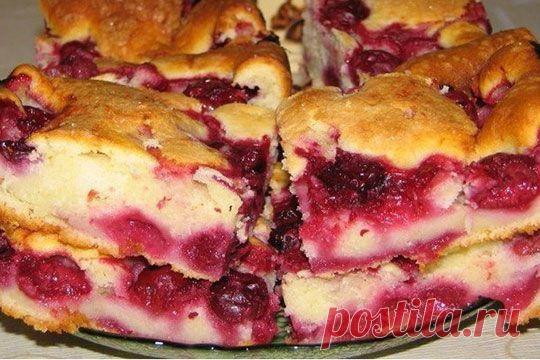 Быстрый вишневый пирог | Пошкварчим.ru