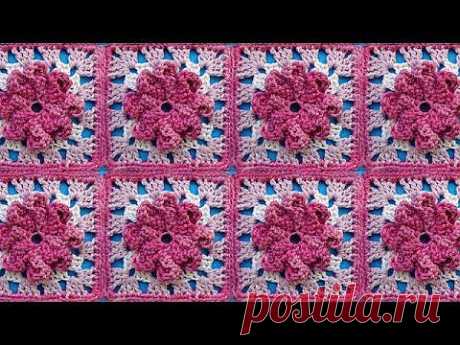 Мотив с цветком Урок 319 Сrochet flower motive Вязание крючком &amp;raquo; Женский сайт - Красотуля. Прически, макияж, маникюр, педикюр, эпиляция, пилинг, татуаж, фитнес, рецепты и многое другое!