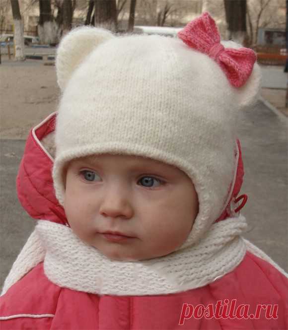 Детская шапка с ушками

Симпатичная детская шапка с ушками Кошечка согреет вашего ребёнка в морозы. В магазинах много шапочек для детей, но они в большинстве своём все из искусственных материалов. Наша шапочка будет из шерсти. А если шерсти хватит на такой же шарфик или рукавички, то у вас получится целый ансамбль. Размер шапочки идёт на 46 размер головы. На ребёнка 2-3 лет. Шапку Кошку можно одевать под капюшон, для большего тепла вшиваем вовнутрь подкладку из флиса. Вяже...