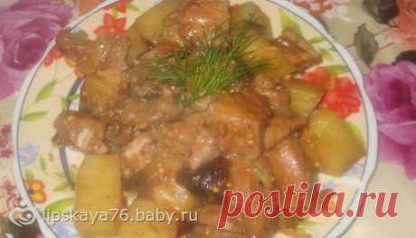 Тушенная говядина с черносливом и горчицей в мультиварке.