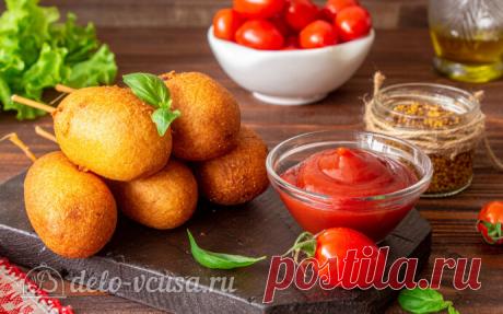 Корн-дог: сосиска на палочке в кукурузном кляре рецепт с фото