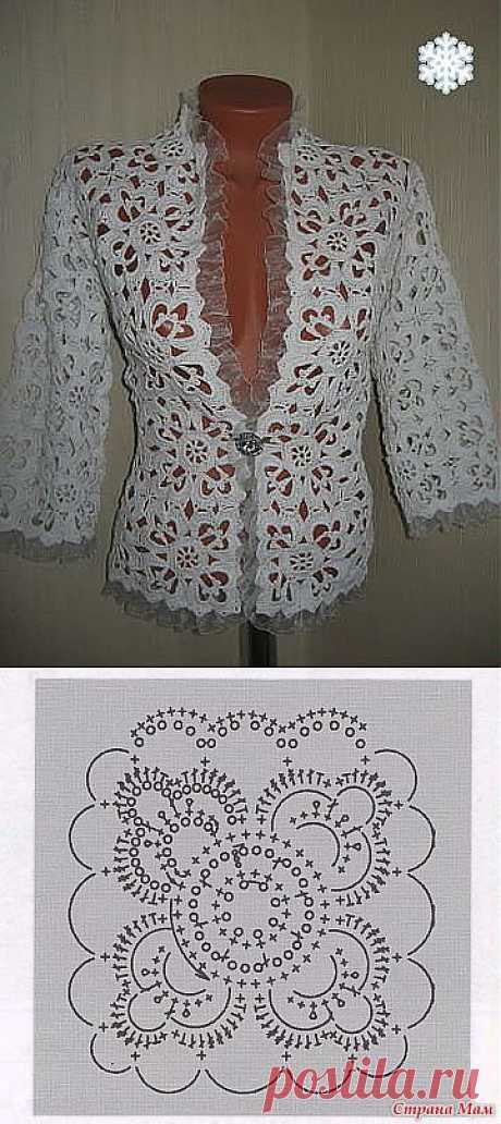 ШИКАРНЫЙ ЖАКЕТ ИЗ МОТИВОВ.